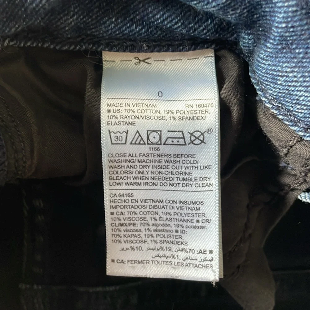 OLD NAVY Jeans ROCKSTAR Super Skinny Ankle Mid Rise Button Fly Raw Hem Size 0